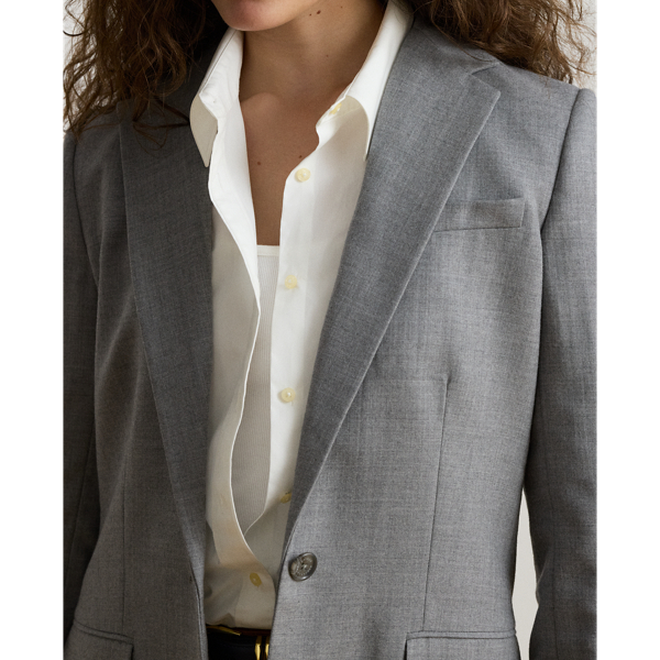 M&eacute;lange Wool Twill Blazer