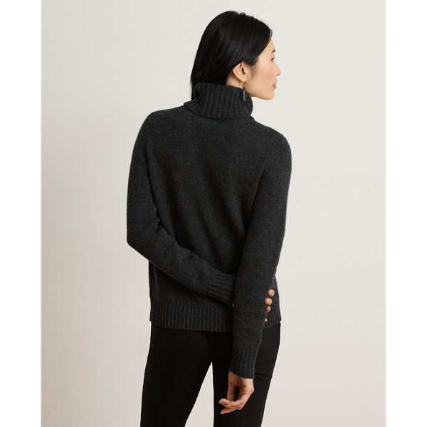 Embroidered-Logo Wool-Blend Turtleneck