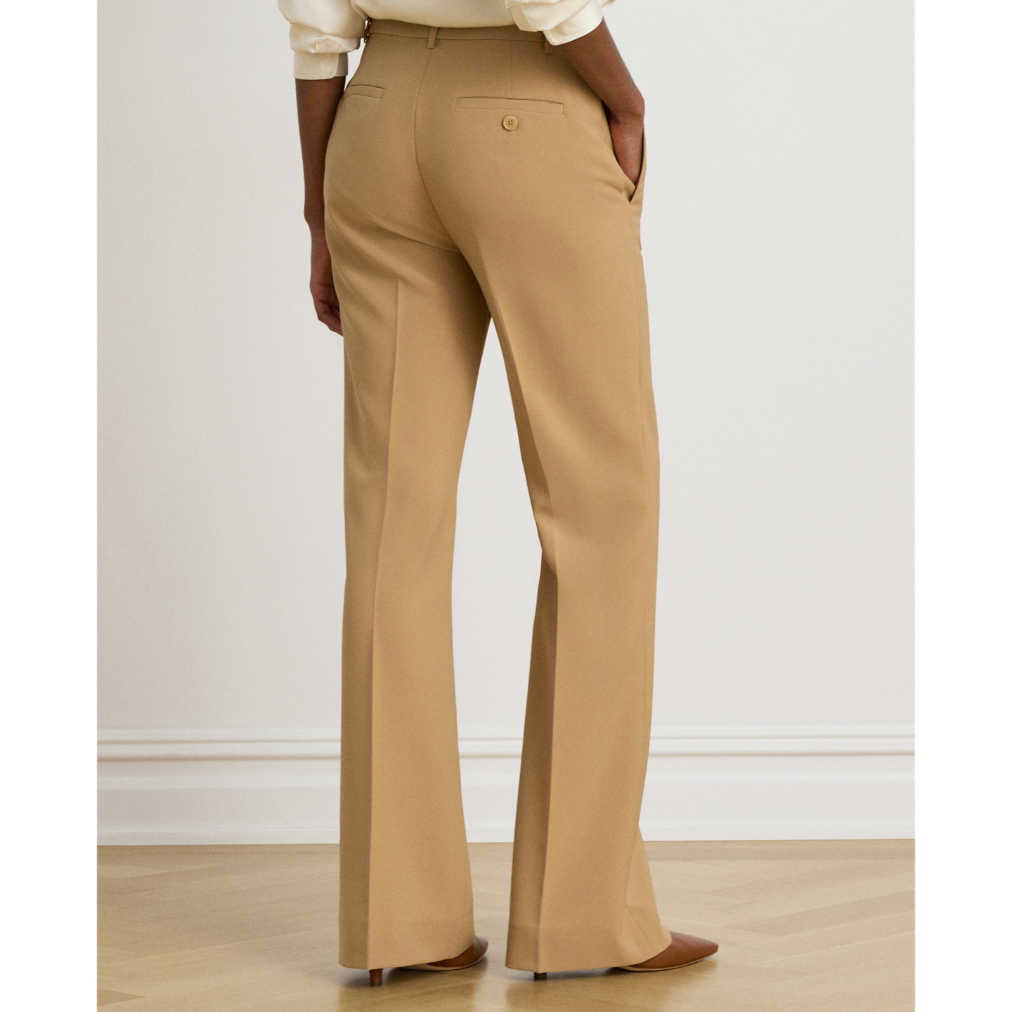 Женские брюки Ralph Lauren Stretch Crepe Straight Pant, цвет: Верблюжий — фото 2