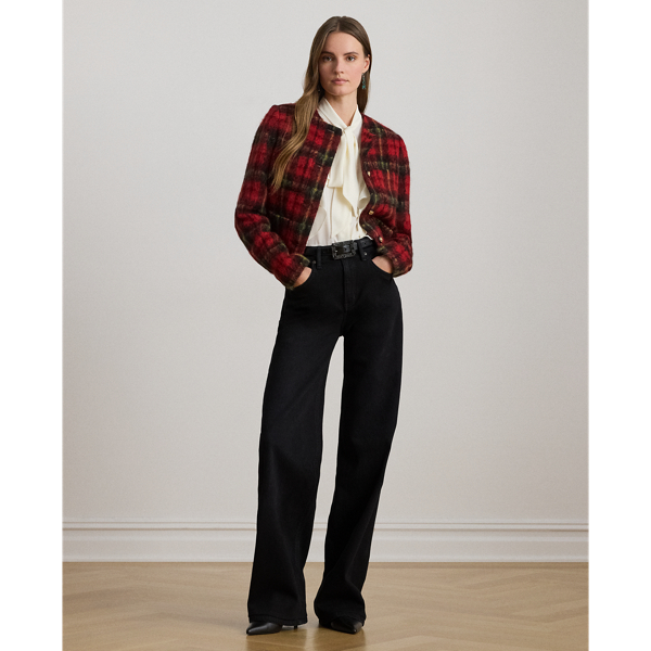 Plaid Mohair Cropped Jacket