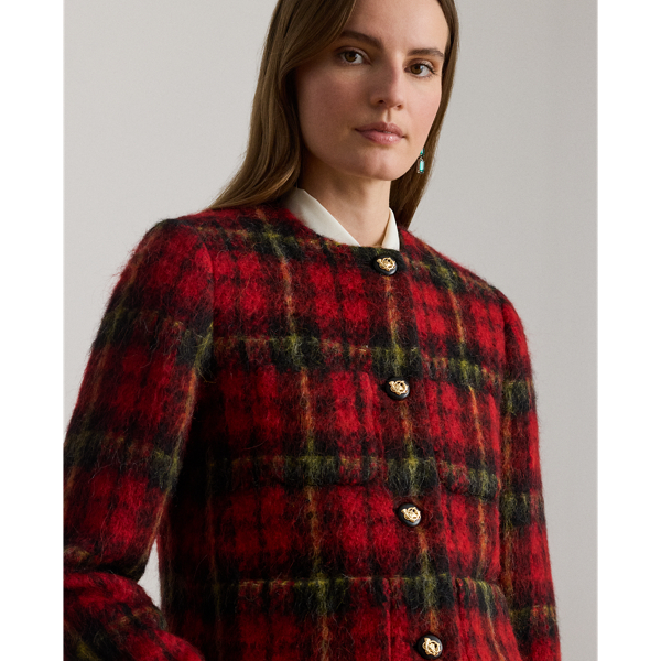 Plaid Mohair Cropped Jacket