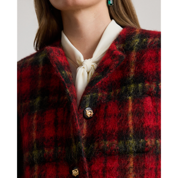 Plaid Mohair Cropped Jacket