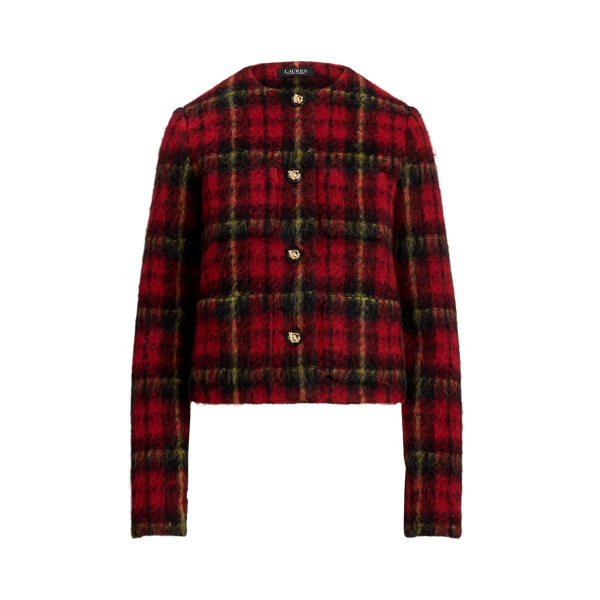 Plaid Mohair Cropped Jacket
