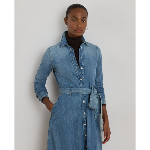 Belted Denim Shirtdress