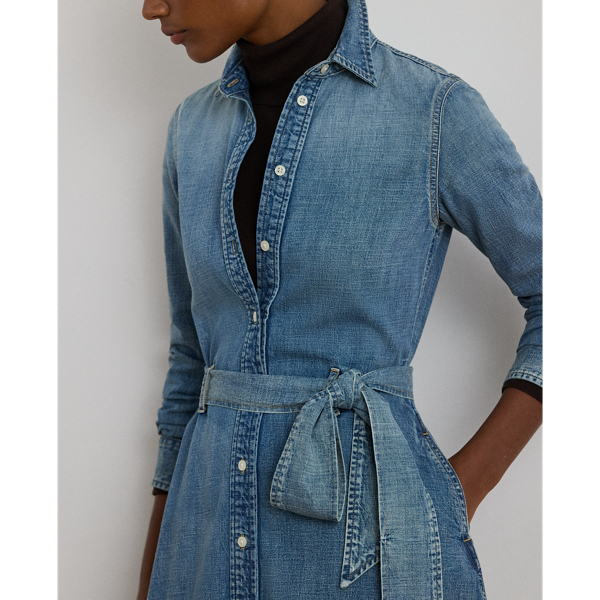 Belted Denim Shirtdress