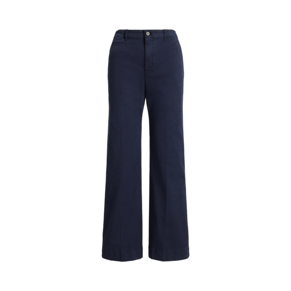 Stretch Cotton Chino Flare Trouser
