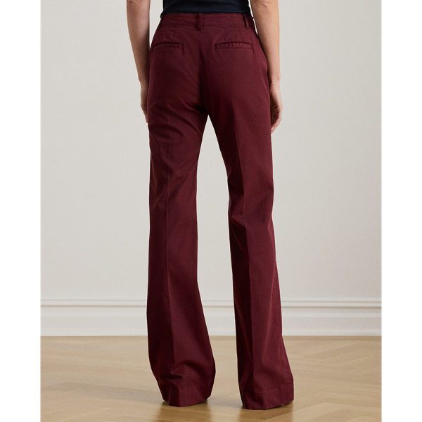 Dark Garnet Stretch Cotton Chino Flare Trouser Lauren Petite 5