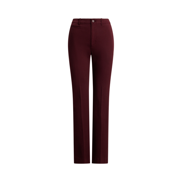 Dark Garnet Stretch Cotton Chino Flare Trouser Lauren Petite 2