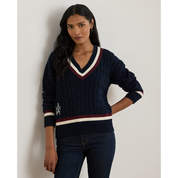 Cable-Knit Cotton Cricket Sweater