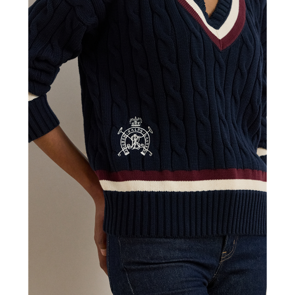 Cable-Knit Cotton Cricket Sweater