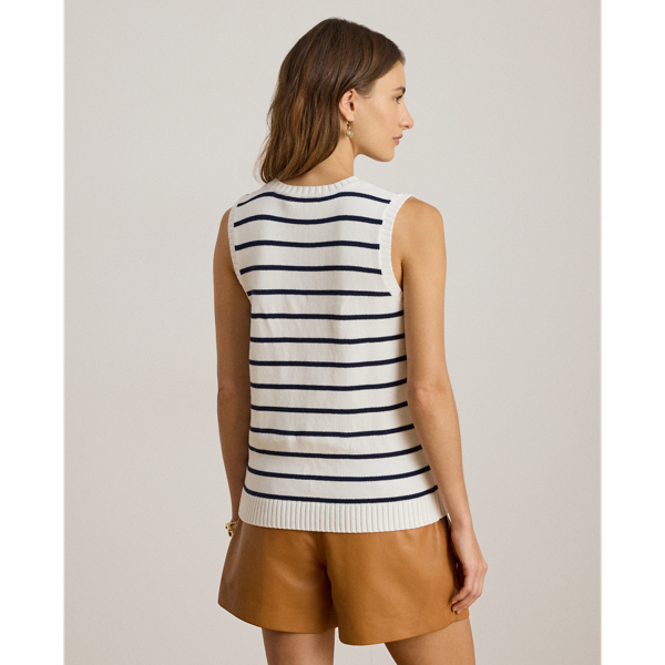 Striped Cotton Sleeveless Sweater