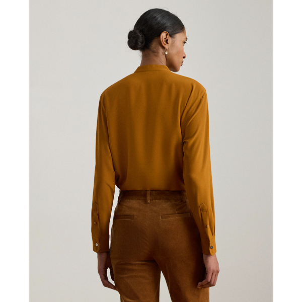 Ruffle-Trimmed Georgette Tunic