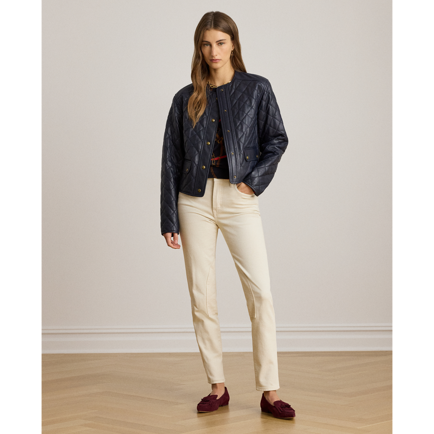 Женские джинсы Ralph Lauren High-Rise Skinny Ankle, цвет: Кремовый варёный — фото 5