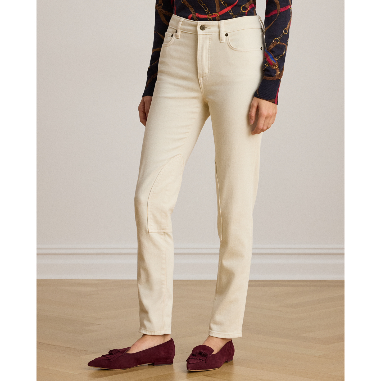 Женские джинсы Ralph Lauren High-Rise Skinny Ankle, цвет: Кремовый варёный — фото 1