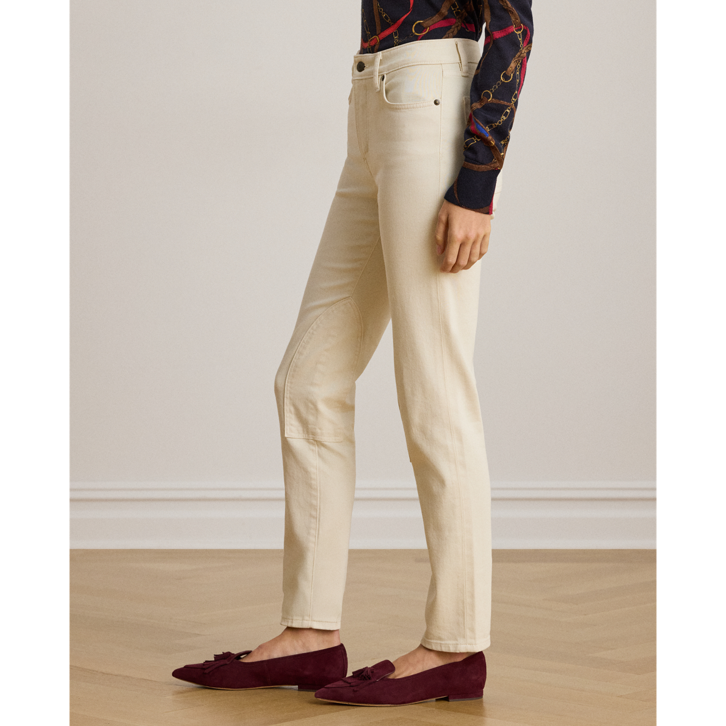 Женские джинсы Ralph Lauren High-Rise Skinny Ankle, цвет: Кремовый варёный — фото 2