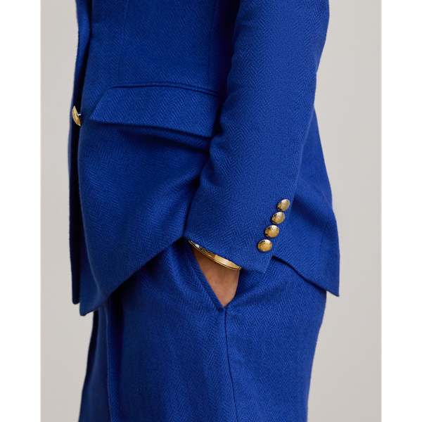 Double-Breasted Linen-Cotton Blazer