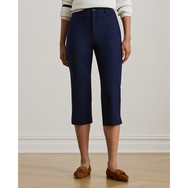 Double-Faced Stretch Cotton Capri Pant
