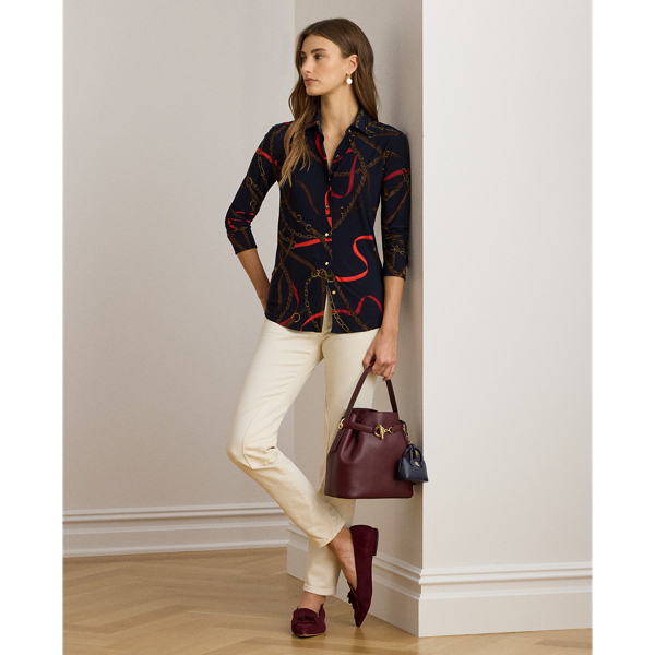 Slim Fit Belting-Print Jersey Shirt