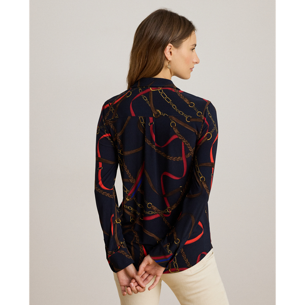 Slim Fit Belting-Print Jersey Shirt