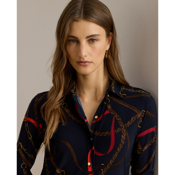 Slim Fit Belting-Print Jersey Shirt