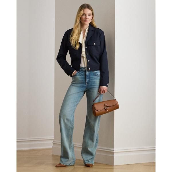 Cropped Wool-Blend Twill Jacket
