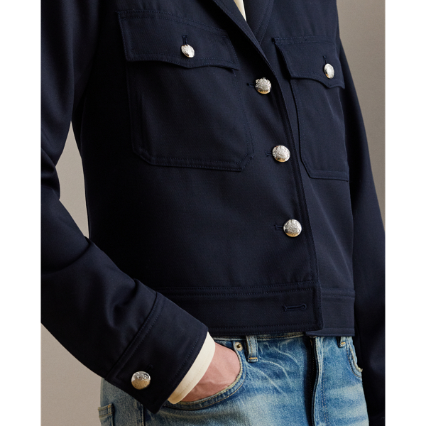 Cropped Wool-Blend Twill Jacket