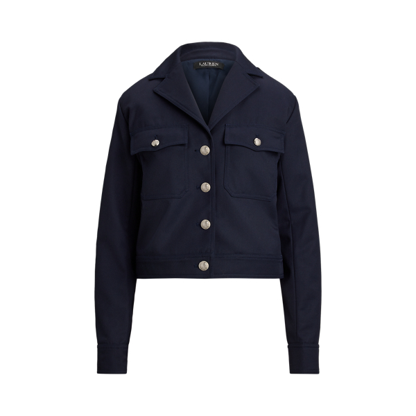 Cropped Wool-Blend Twill Jacket