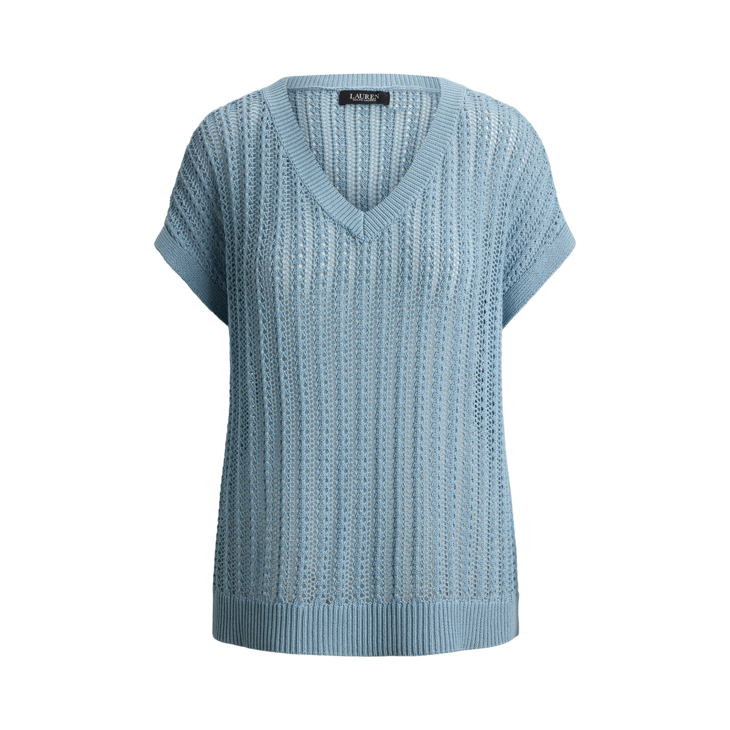 Женский свитер Ralph Lauren Cotton-Blend Mesh Short-Sleeve, цвет: Синий — фото 5