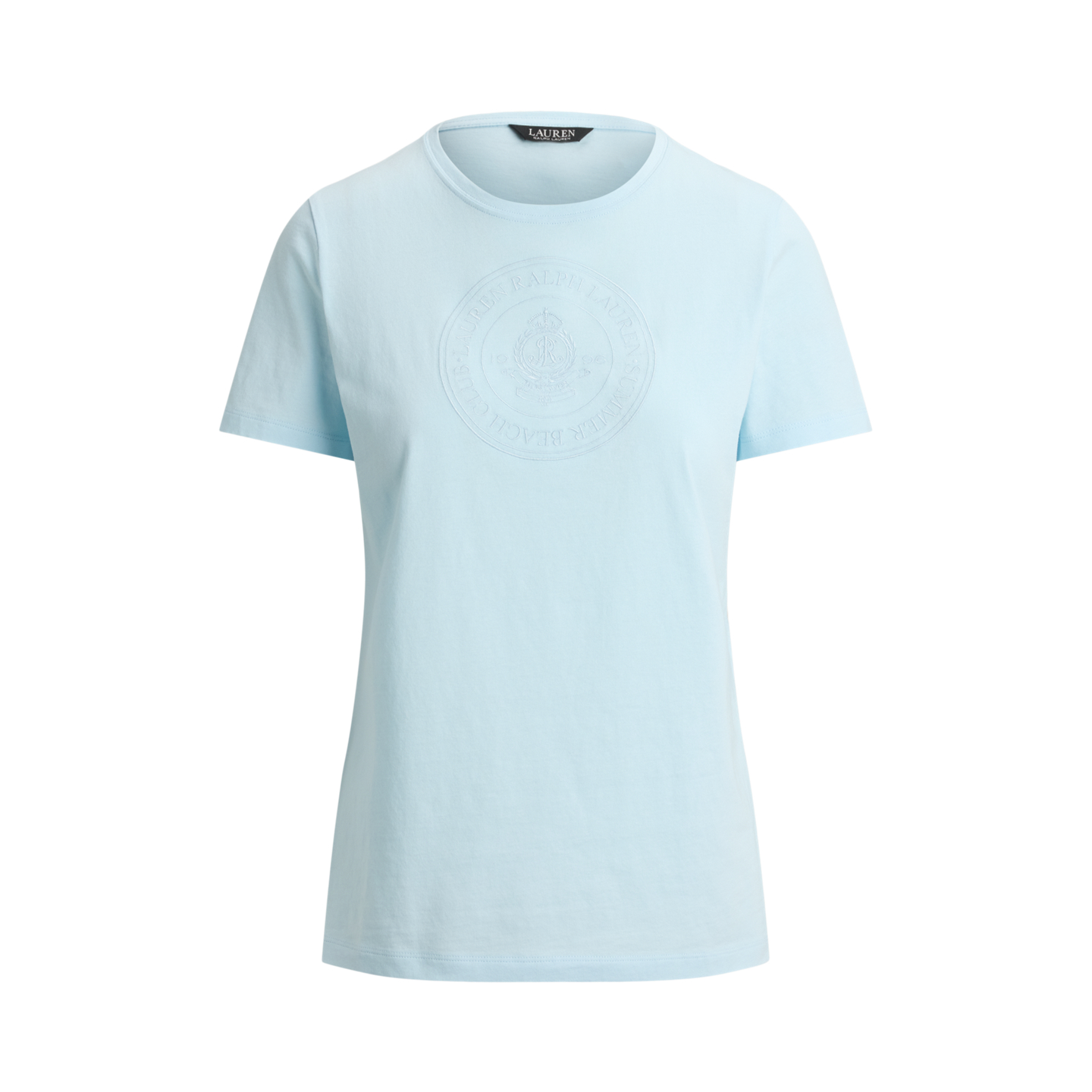 Женская футболка Ralph Lauren Embroidered-Crest Cotton Jersey, цвет: Светлый синий — фото 6