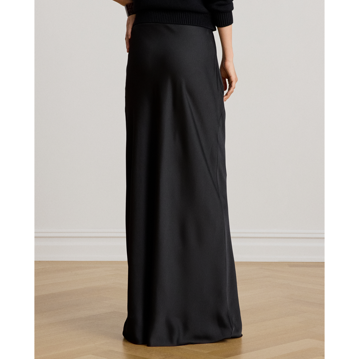 Женские юбки Ralph Lauren Satin Charmeuse Maxiskirt, цвет: Чёрный — фото 2