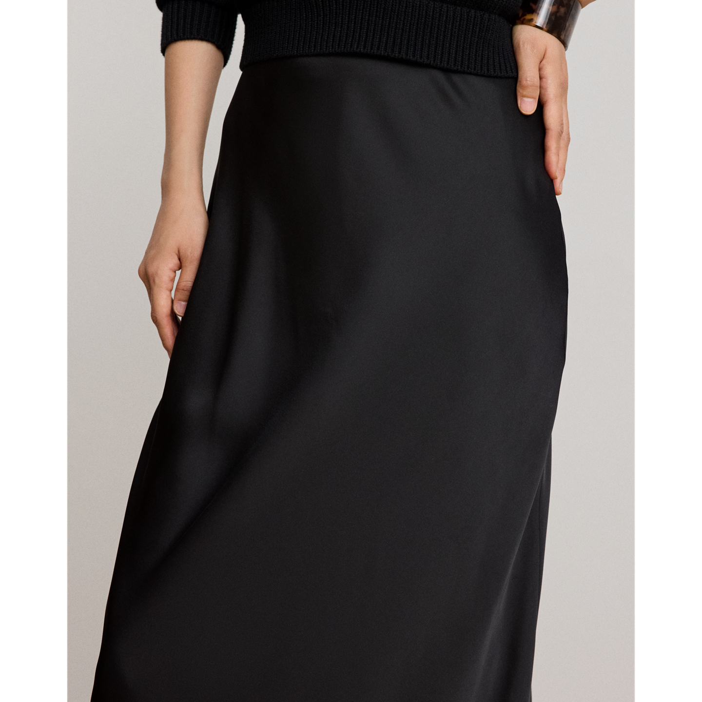 Женские юбки Ralph Lauren Satin Charmeuse Maxiskirt, цвет: Чёрный — фото 3