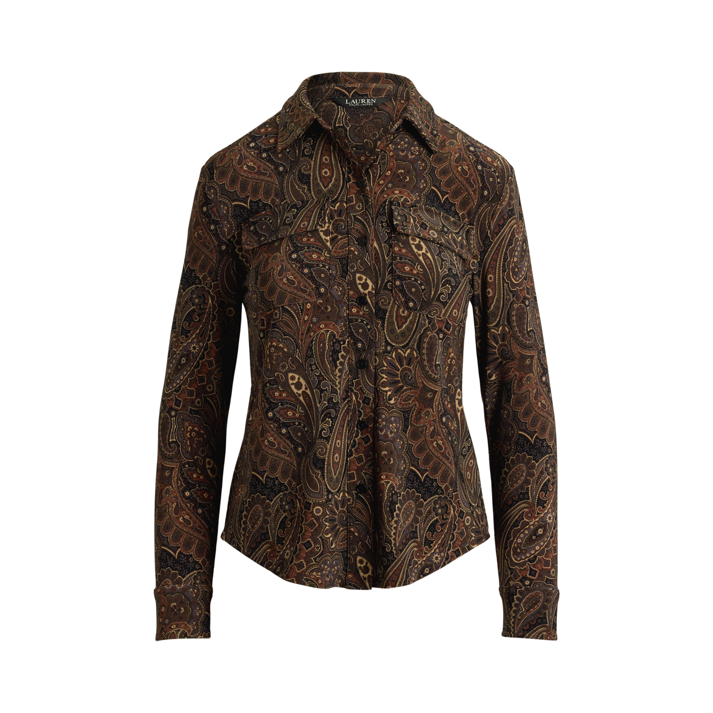 Женская рубашка Ralph Lauren Paisley Stretch Jersey, цвет: Чёрный разноцветный — фото 5