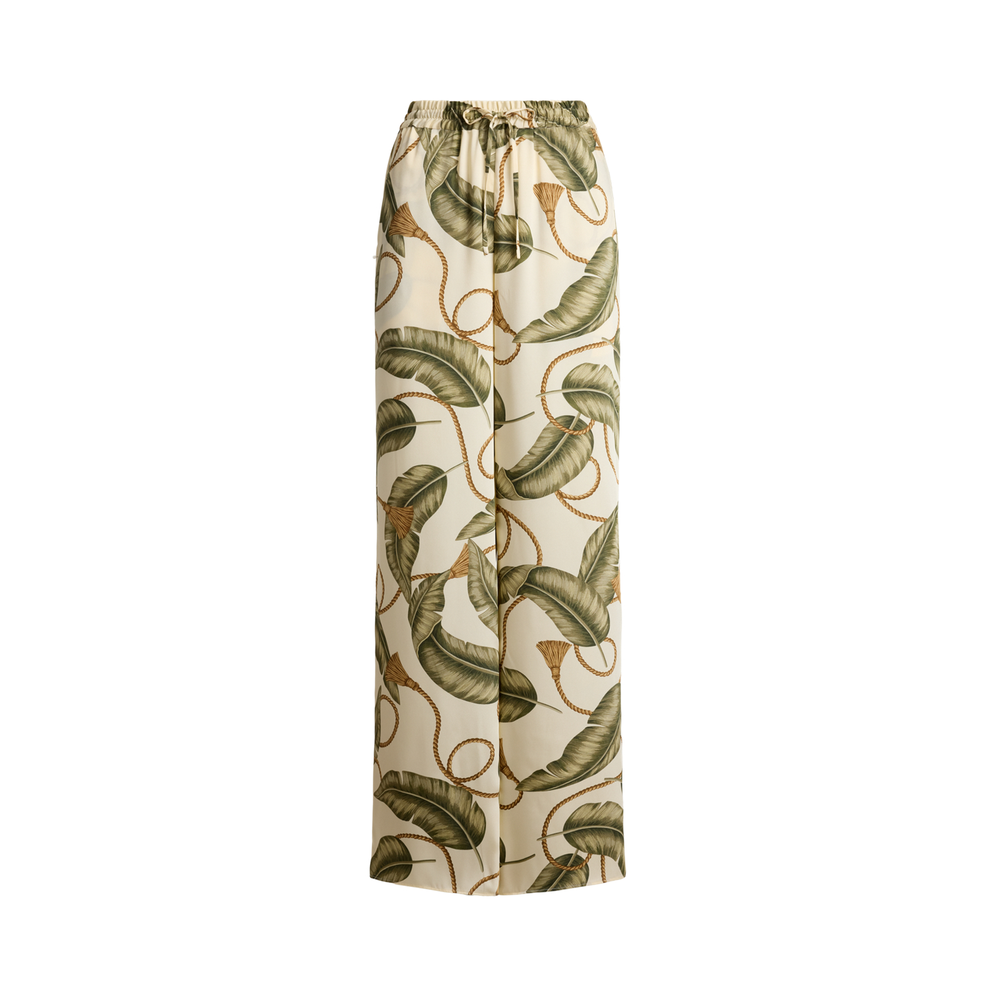 Женские брюки Ralph Lauren Rope-Print Twill Wide-Leg, цвет: Кремовый разноцветный — фото 5