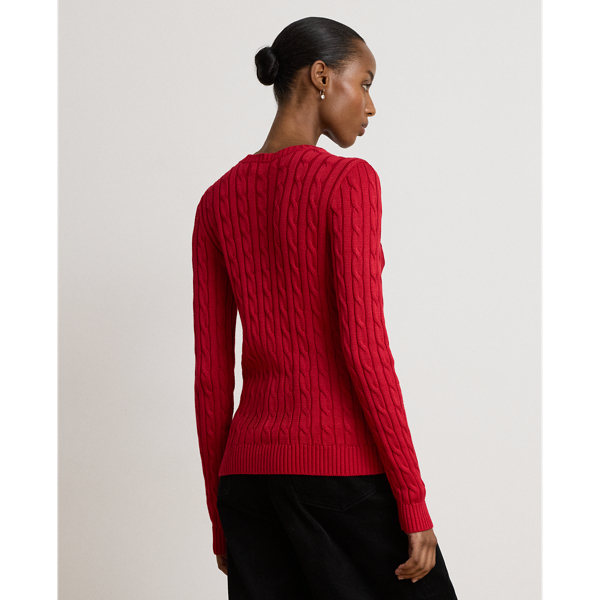 Kabeltrui met knopen Lauren Petite in Ralph red 5