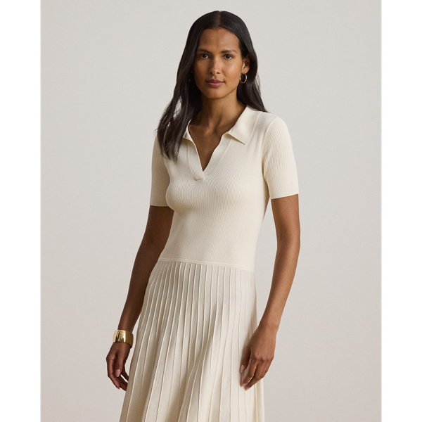 Robe-pull c&ocirc;tel&eacute;e &agrave; manches courtes