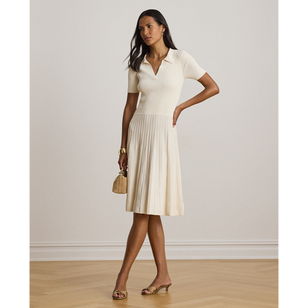 Robe-pull c&ocirc;tel&eacute;e &agrave; manches courtes