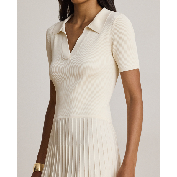 Robe-pull c&ocirc;tel&eacute;e &agrave; manches courtes