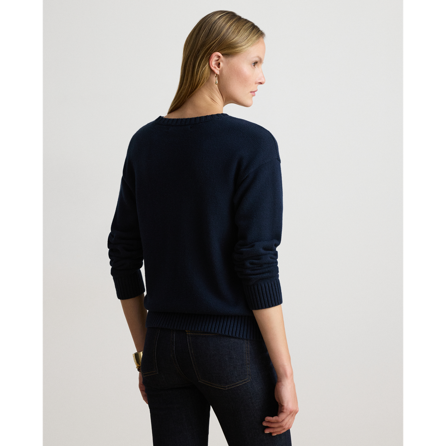 Женский свитер Ralph Lauren Intarsia-Knit Vizsla Cotton, цвет: Тёмно-синий разноцветный — фото 2