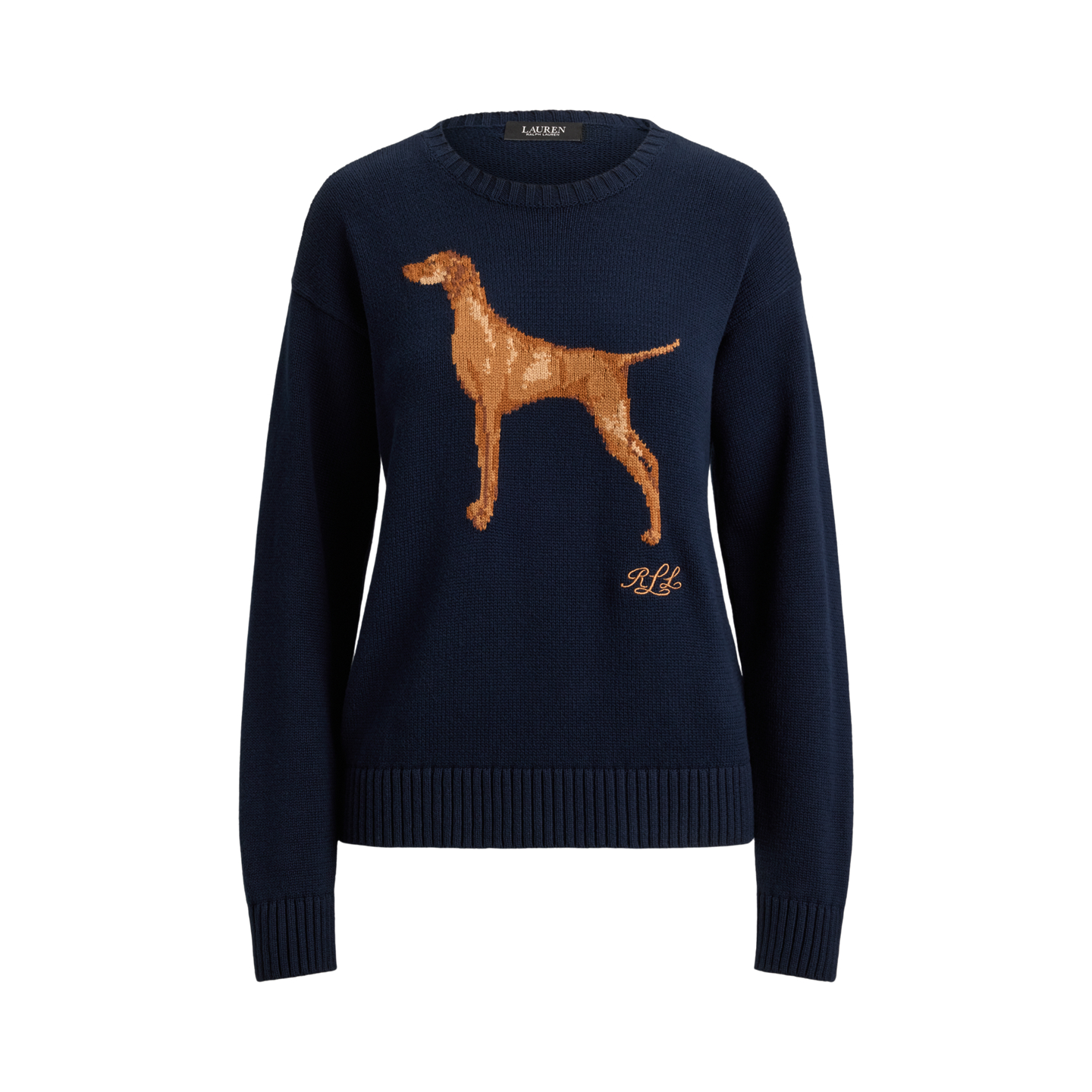 Женский свитер Ralph Lauren Intarsia-Knit Vizsla Cotton, цвет: Тёмно-синий разноцветный — фото 5