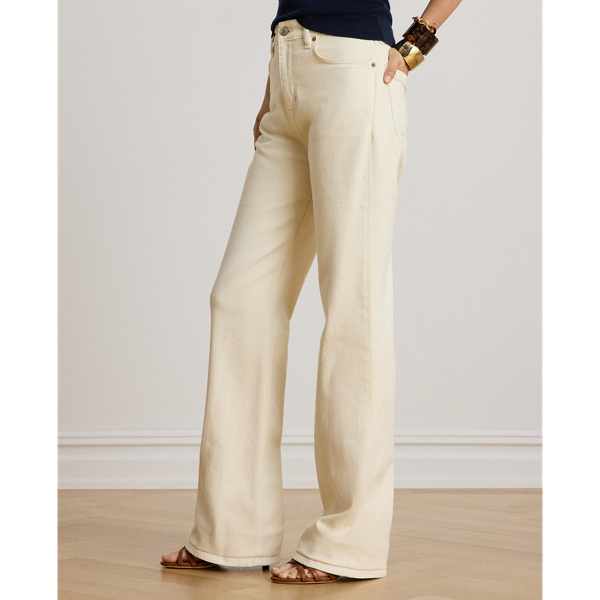Cream Wash High-Rise Straight Jean Lauren Petite 5