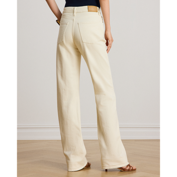 Cream Wash High-Rise Straight Jean Lauren Petite 6