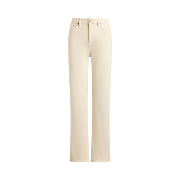 Cream Wash High-Rise Straight Jean Lauren Petite 2