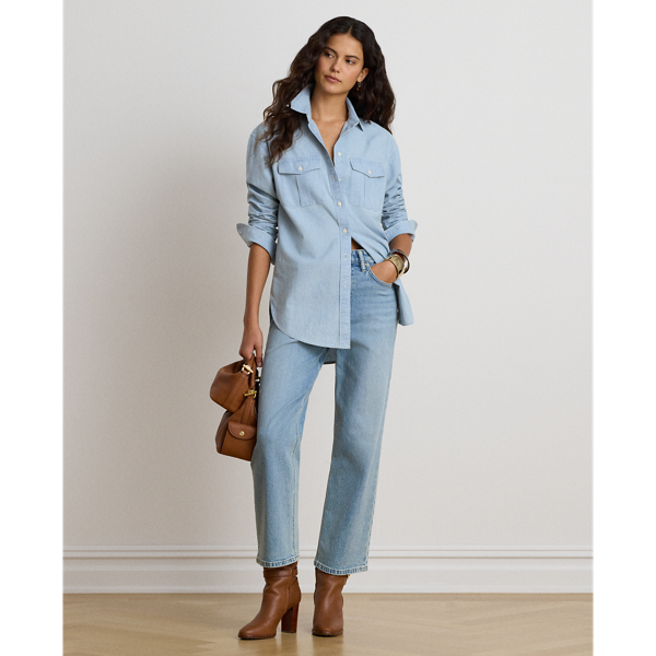 Relaxed Fit Cotton Chambray Shirt