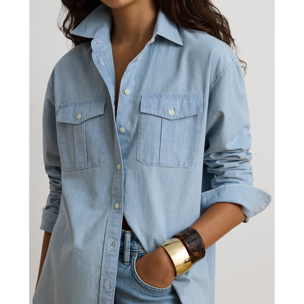 Relaxed Fit Cotton Chambray Shirt