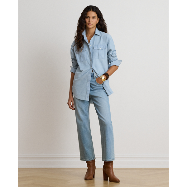 Relaxed Fit Cotton Chambray Shirt
