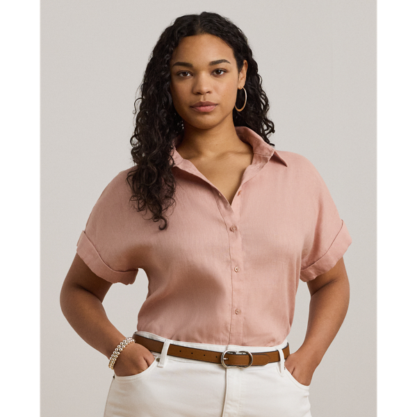 ラルフ・ローレン Lauren Ralph Lauren Linen Dolman Sleeve Shirt レディース シャツ トップス Red S Women's Lauren Ralph Lauren Linen Dolman-Sleeve Shirt