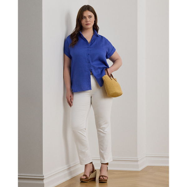 ラルフ・ローレン Lauren Ralph Lauren Linen Dolman-Sleeve Shirt レディース シャツ トップス Navy Linen Dolman-Sleeve Shirt | Ralph Lauren