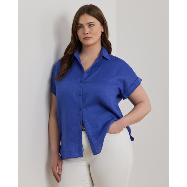 ラルフ・ローレン Lauren Ralph Lauren Linen Dolman-Sleeve Shirt レディース シャツ トップス Navy Linen Dolman-Sleeve Shirt | Ralph Lauren