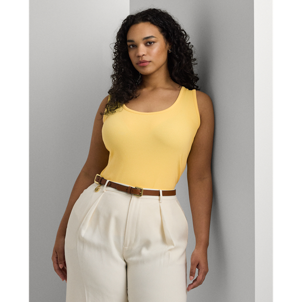 Primrose Yellow Stretch Cotton Tank Lauren Woman 1