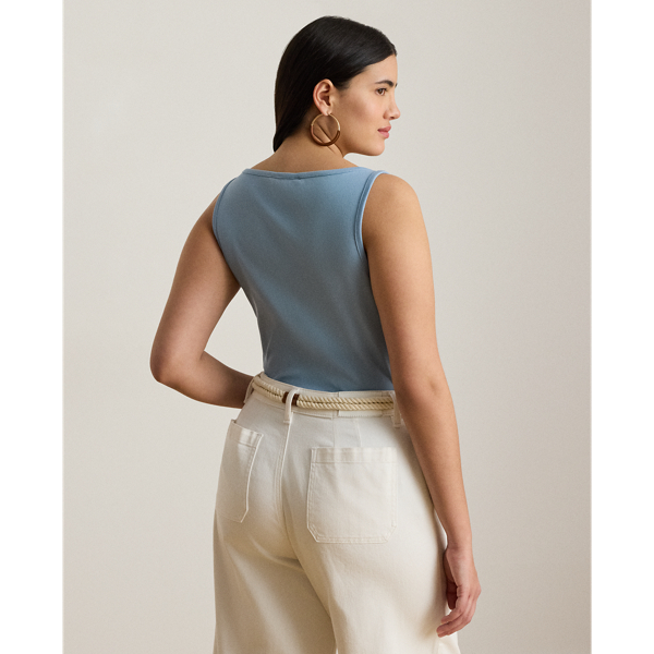 Tanktop aus Stretchbaumwolle Lauren Woman in Blue Note 5